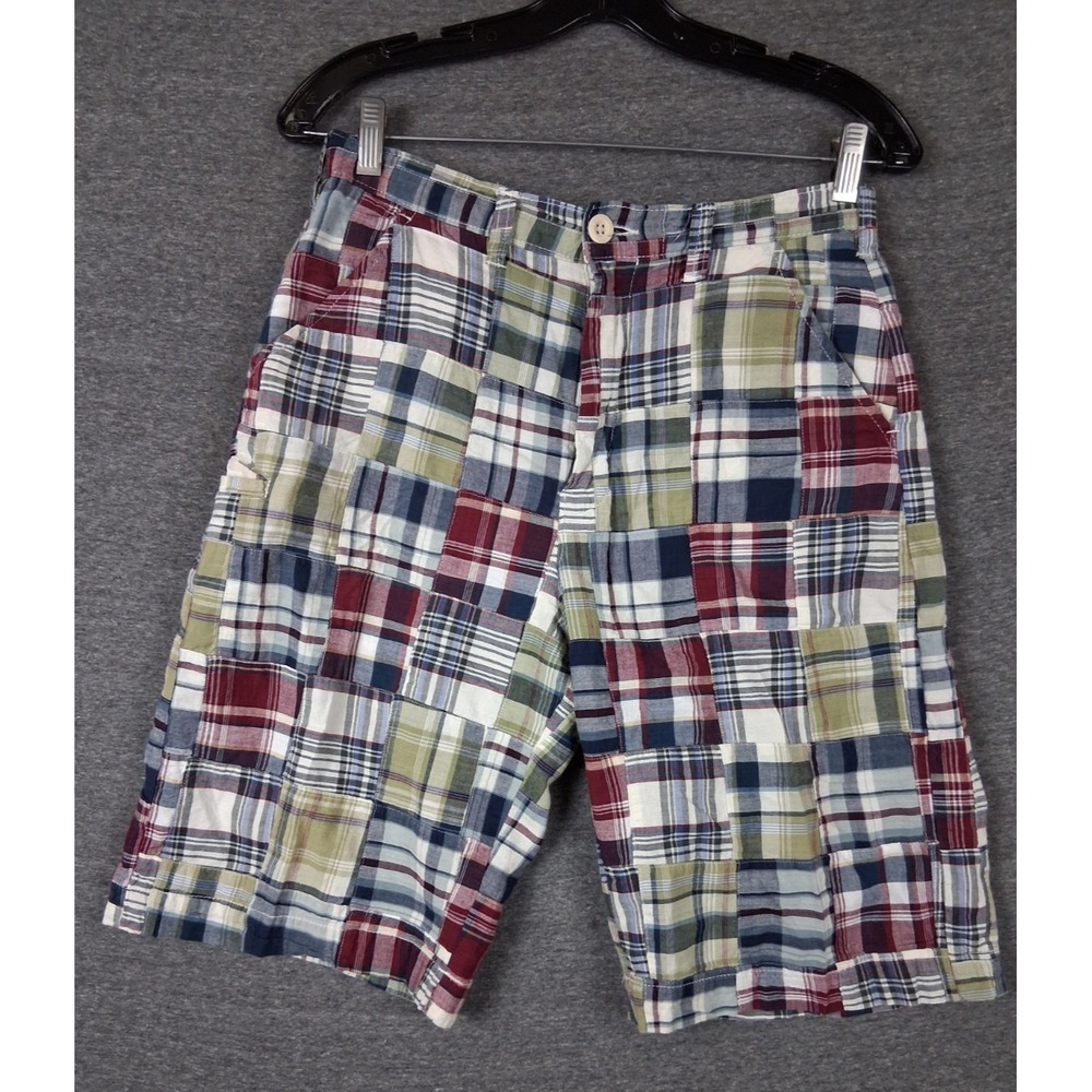 Arizona Boys Shorts 18 Multi Madras Patchwork Plaid Preppy Academia Classic Y2K
